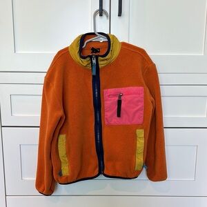 Patagonia Orange and Pink fleece Jacket S 7-8 (true size 5<6/7)